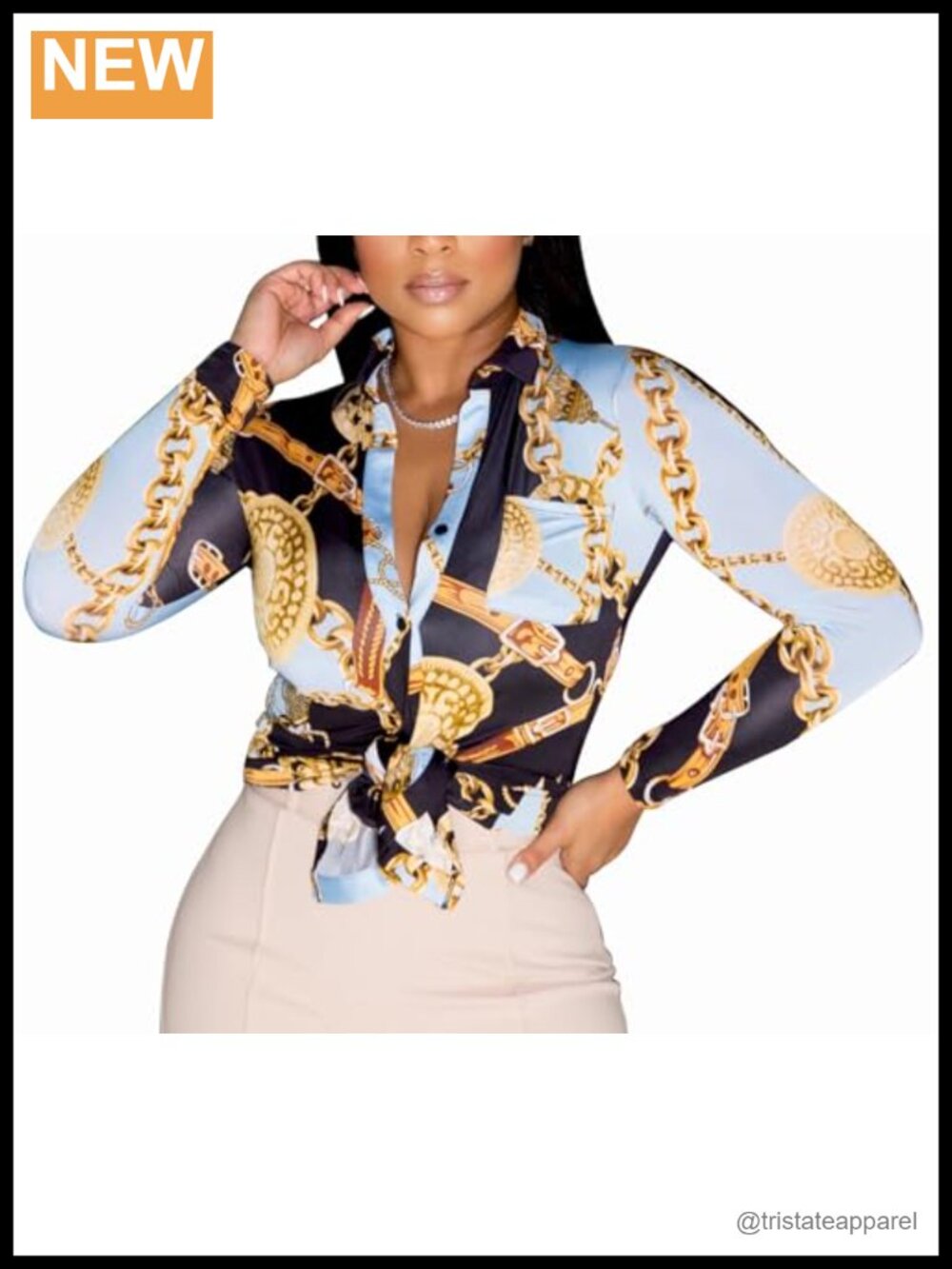 Women's Buchona Blouse Long Sleeve Button Down Shirt Polyester Spandex